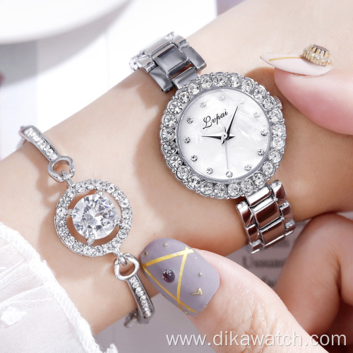 Luxury Women's Fashion Quartz Watches with Rhinestone Charm Dress Ladies Watch with Stainless Steel Casual Quartz Wristwatches